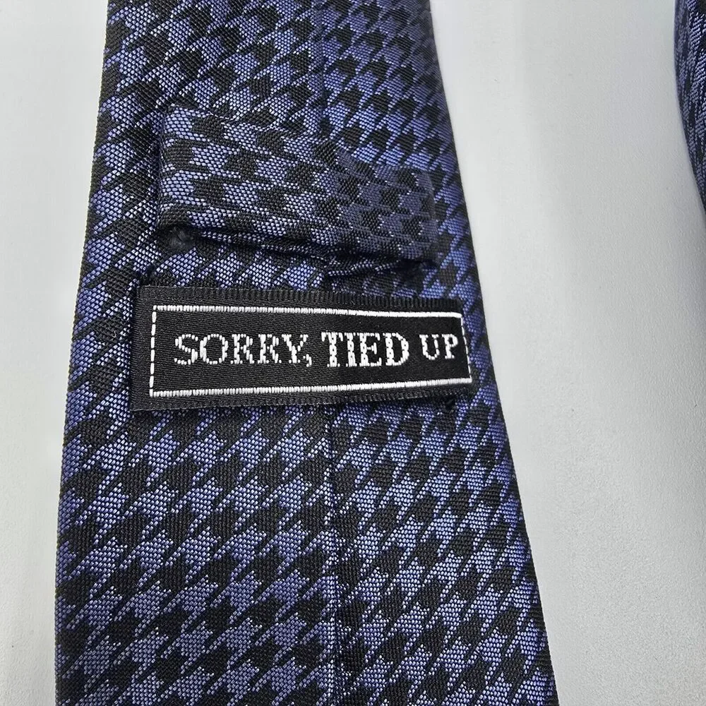Necktie Mens Vintage Amazing, Fun Tie, Cool Tie, Sorry Tied Up, 57.5x2.5 Blue
